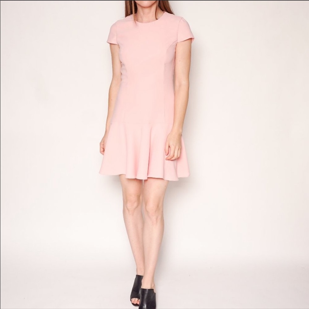 AMANDA UPRICHARD Short-Sleeve Rose Mini Dress.